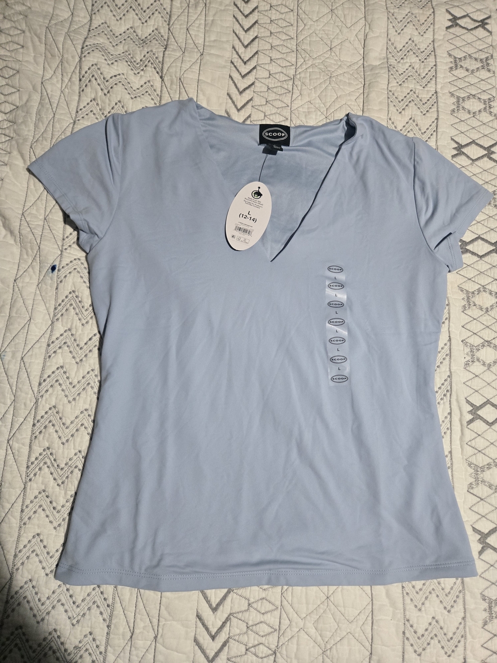 Scoop Girls' Light Blue V-Neck Tank Top